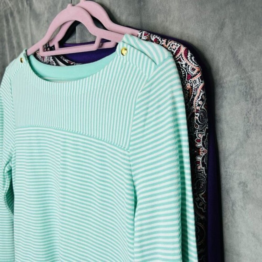 Croft & Barrow Tops Petite Small Bundle Of 3 T-Shirts Long Sleeve‎ 3/4